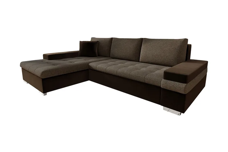 Sovesofa med divan, Brun