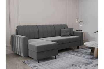 Sovesofa med divan - Grå - Møbler - Sofaer - Sovesofaer