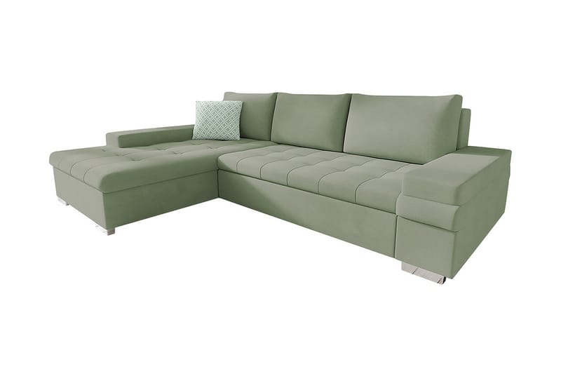 Sovesofa med divan - Grønn - Sovesofaer - Sovesofa divan