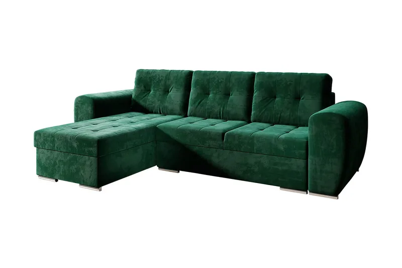 Sovesofa med divan - Grønn - Møbler - Sofaer - Sovesofaer