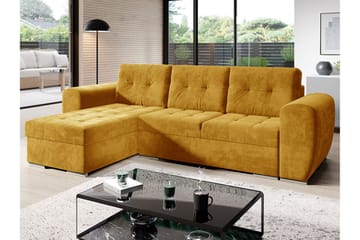 Sovesofa med divan - Gul - Møbler - Sofaer - Sovesofaer