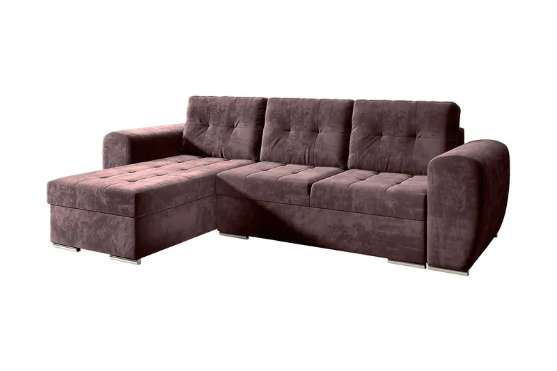 Sovesofa med divan - Lilla - Møbler - Sofaer - Sovesofaer
