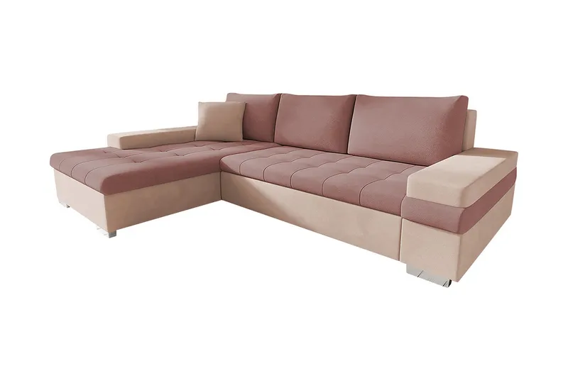 Sovesofa med divan - Rosa - Møbler - Sofaer - Sovesofaer
