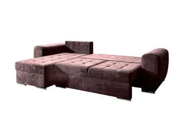 Sovesofa med divan - Svart - Møbler - Sofaer - Sovesofaer