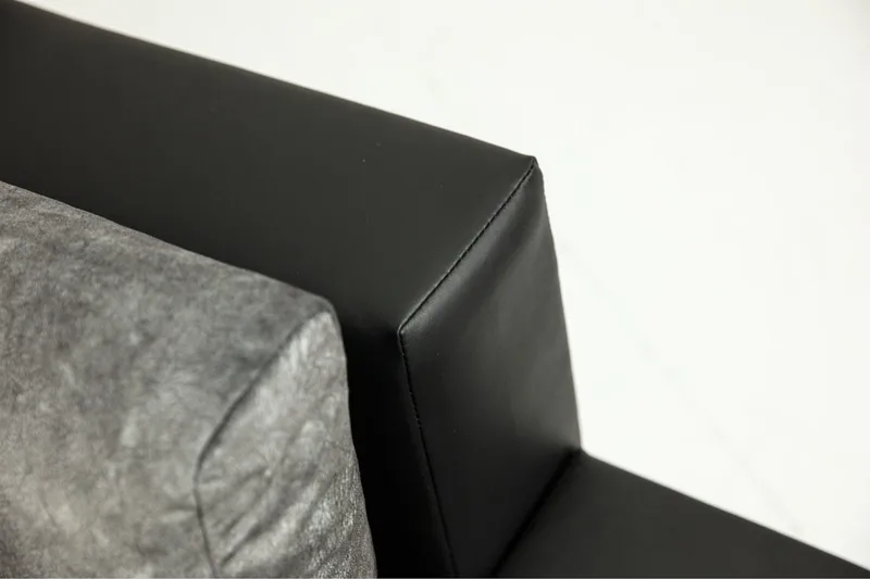 Sovesofa med divan - Svart - Møbler - Sofaer - Sovesofaer