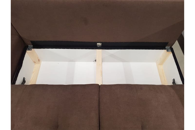 Sovesofa med divan - Svart - Møbler - Sofaer - Sovesofaer