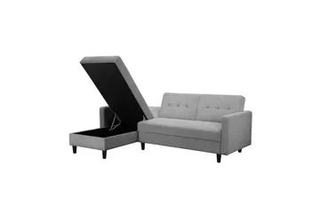 Sovesofa med enkeldivan uten sjeselong Loft24 Sovesofa Hartford II 213x153x82 cm, grå Grå - Møbler - Sofaer - Sovesofaer