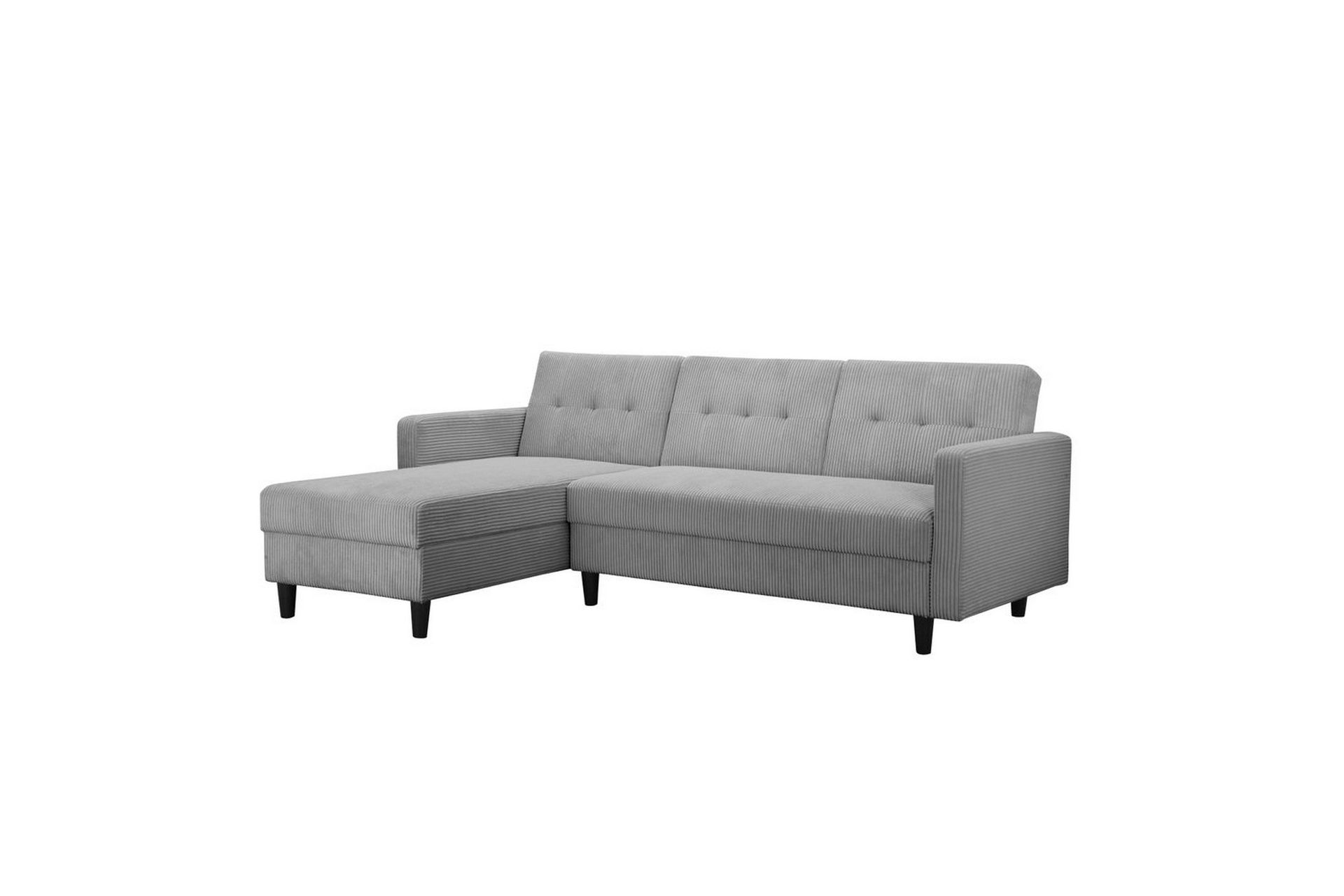 Sovesofa med enkeldivan uten sjeselong Loft24 Sovesofa Hartford II 213x153x82 cm, grå Grå -