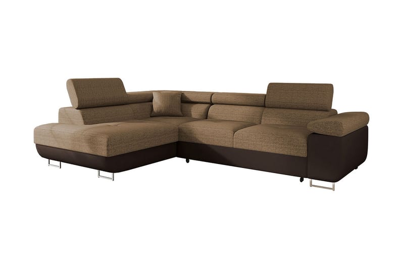 Sovesofa med Sjeselong - Brun - Møbler - Sofaer - Sovesofaer