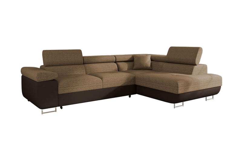 Sovesofa med Sjeselong - Brun - Møbler - Sofaer - Sovesofaer