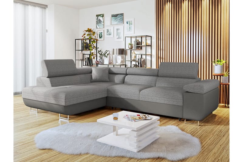Sovesofa med Sjeselong - Grå - Møbler - Sofaer - Sovesofaer