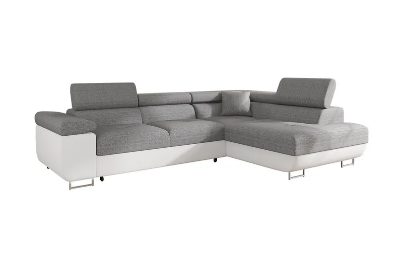 Sovesofa med Sjeselong - Grå - Møbler - Sofaer - Sovesofaer
