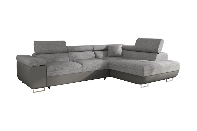Sovesofa med Sjeselong - Grå - Møbler - Sofaer - Sovesofaer