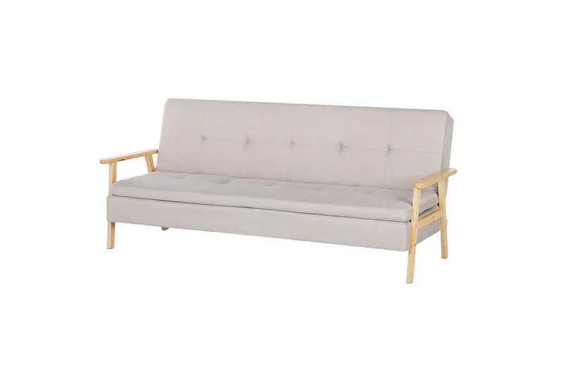 Sovesofa Tjorn - Beige, lyst tre, Beige, Lys Tre, 185x110 cm - Møbler - Sofaer - Sovesofaer