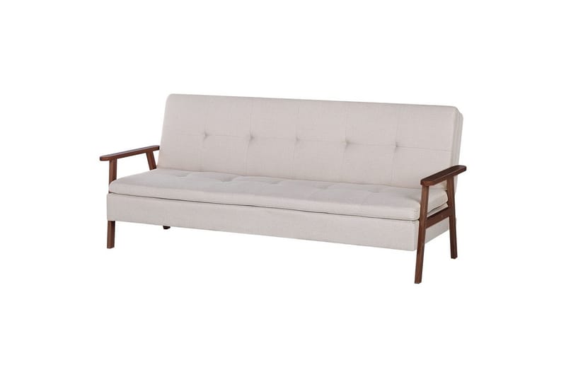 Sovesofa Tjorn - Beige, mørkt tre, 185x110 cm - Møbler - Sofaer - Sovesofaer
