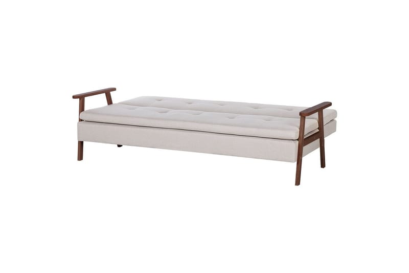 Sovesofa Tjorn - Beige, mørkt tre, 185x110 cm - Møbler - Sofaer - Sovesofaer