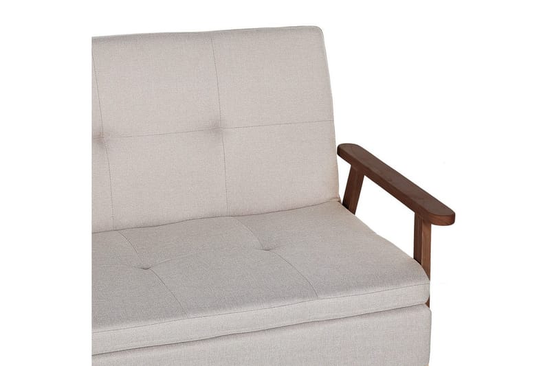 Sovesofa Tjorn - Beige, mørkt tre, 185x110 cm - Møbler - Sofaer - Sovesofaer