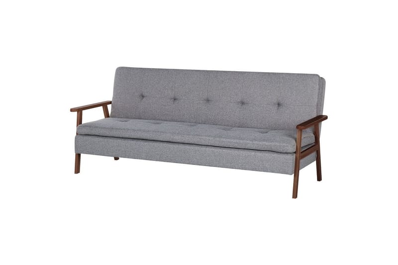 Sovesofa Tjorn - Lys grå, mørkt tre, 185x110 cm - Møbler - Sofaer - Sovesofaer
