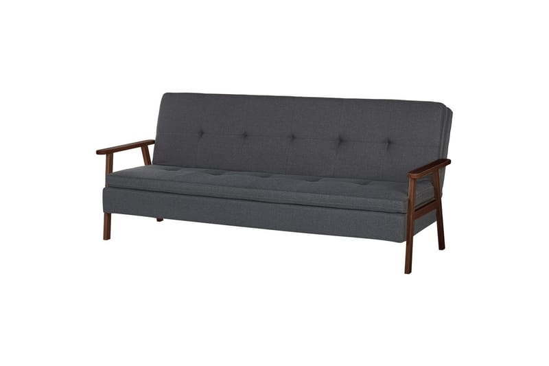Sovesofa Tjorn - Mørkegrå, mørkt tre, Mørk grå, mørkt tre, 185x110 cm - Møbler - Sofaer - Sovesofaer