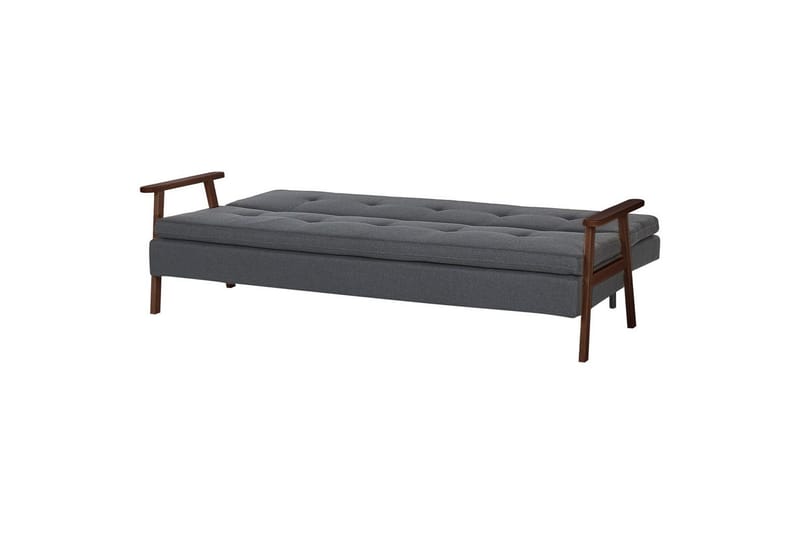 Sovesofa Tjorn - Mørkegrå, mørkt tre, Mørk grå, mørkt tre, 185x110 cm - Møbler - Sofaer - Sovesofaer