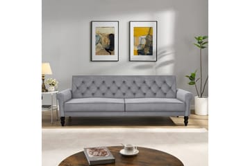 Sovesofa uten divan og sjeselong Loft24 Tyne sovesofa 3-seter Grå - Møbler - Sofaer - Sovesofaer