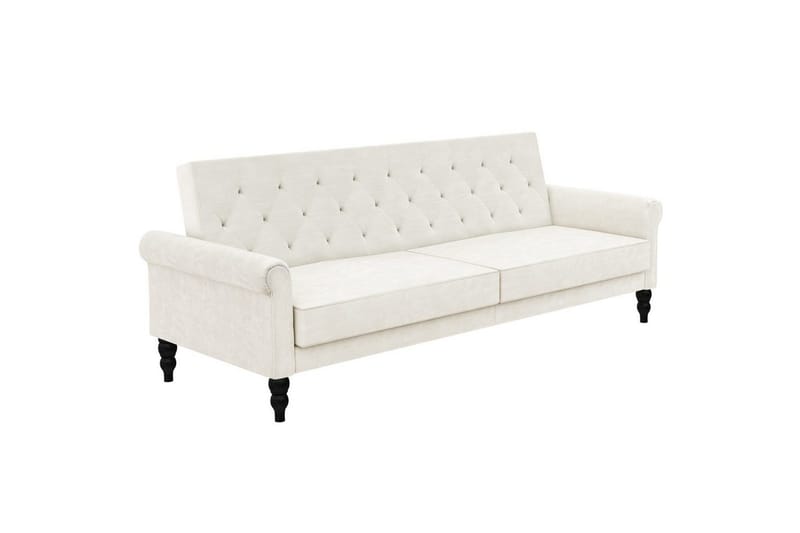 Sovesofa uten divan og sjeselong Loft24 Tyne sovesofa 3-seter Hvit - Møbler - Sofaer - Sovesofaer