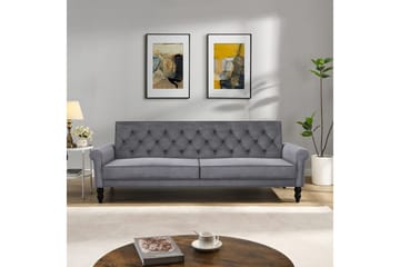 Sovesofa uten divan og sjeselong Loft24 Tyne sovesofa 3-seter Mørkegrå - Møbler - Sofaer - Sovesofaer