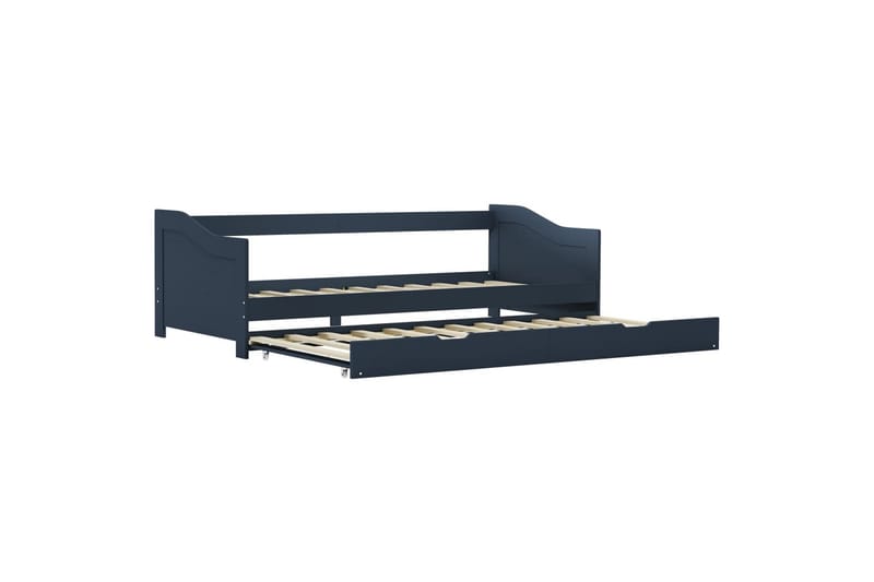Sovesofa uttrekkbar ramme grå furu 90x200 cm - Møbler - Sofaer - Sovesofaer