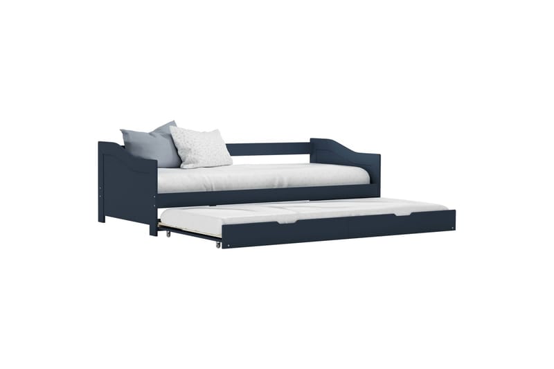 Sovesofa uttrekkbar ramme grå furu 90x200 cm - Møbler - Sofaer - Sovesofaer