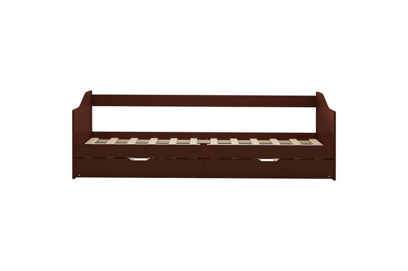 Sovesofa uttrekkbar ramme mørkebrun furu 90x200 cm - Møbler - Sofaer - Sovesofaer