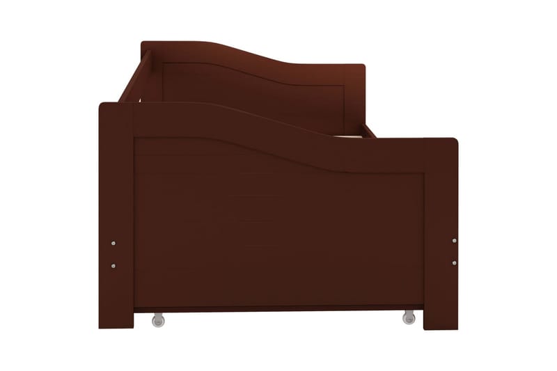 Sovesofa uttrekkbar ramme mørkebrun furu 90x200 cm - Møbler - Sofaer - Sovesofaer