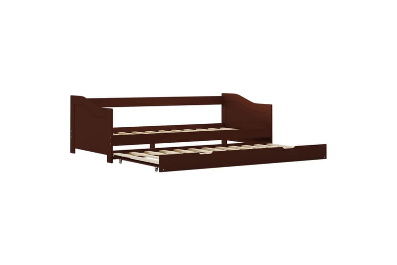 Sovesofa uttrekkbar ramme mørkebrun furu 90x200 cm - Møbler - Sofaer - Sovesofaer