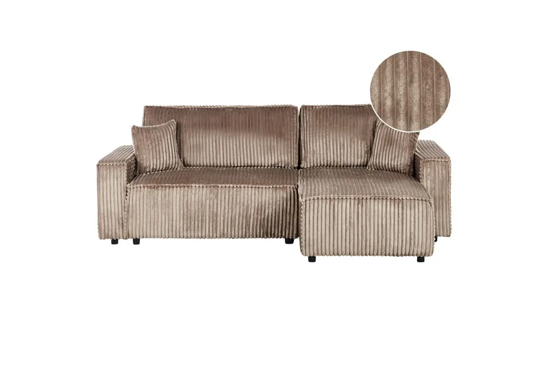 Sovesofa venstrevendt Abacka - Brun, Svart - Møbler - Sofaer - Sovesofaer