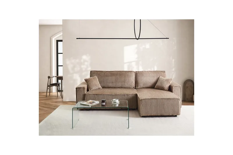 Sovesofa venstrevendt Abacka - Brun, Svart - Møbler - Sofaer - Sovesofaer