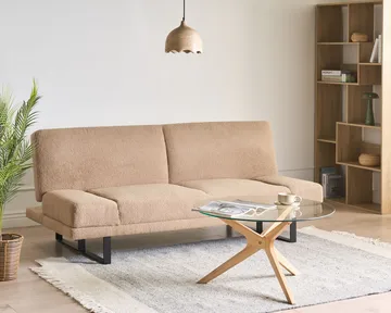 Sovesofa York Bouclé - Sandbeige - Møbler - Sofaer - Sovesofaer