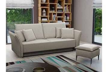 Staffin 3-seter Rektangulær Sovesofa med Oppbevaring i Stoff - Beige - Møbler - Sofaer - Sovesofaer