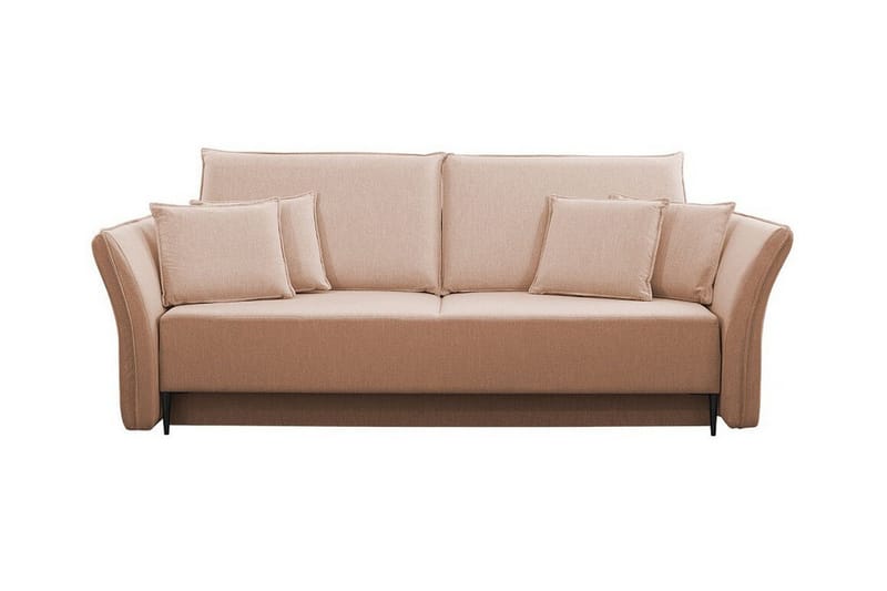 Staffin 3-seter Sovesofa 138x192 cm med Oppbevaring i Chenille - Laksrosa - Møbler - Sofaer - Sovesofaer