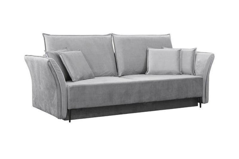 Staffin 3-seter Sovesofa 138x192 cm med Oppbevaring i Fløyel, Grå