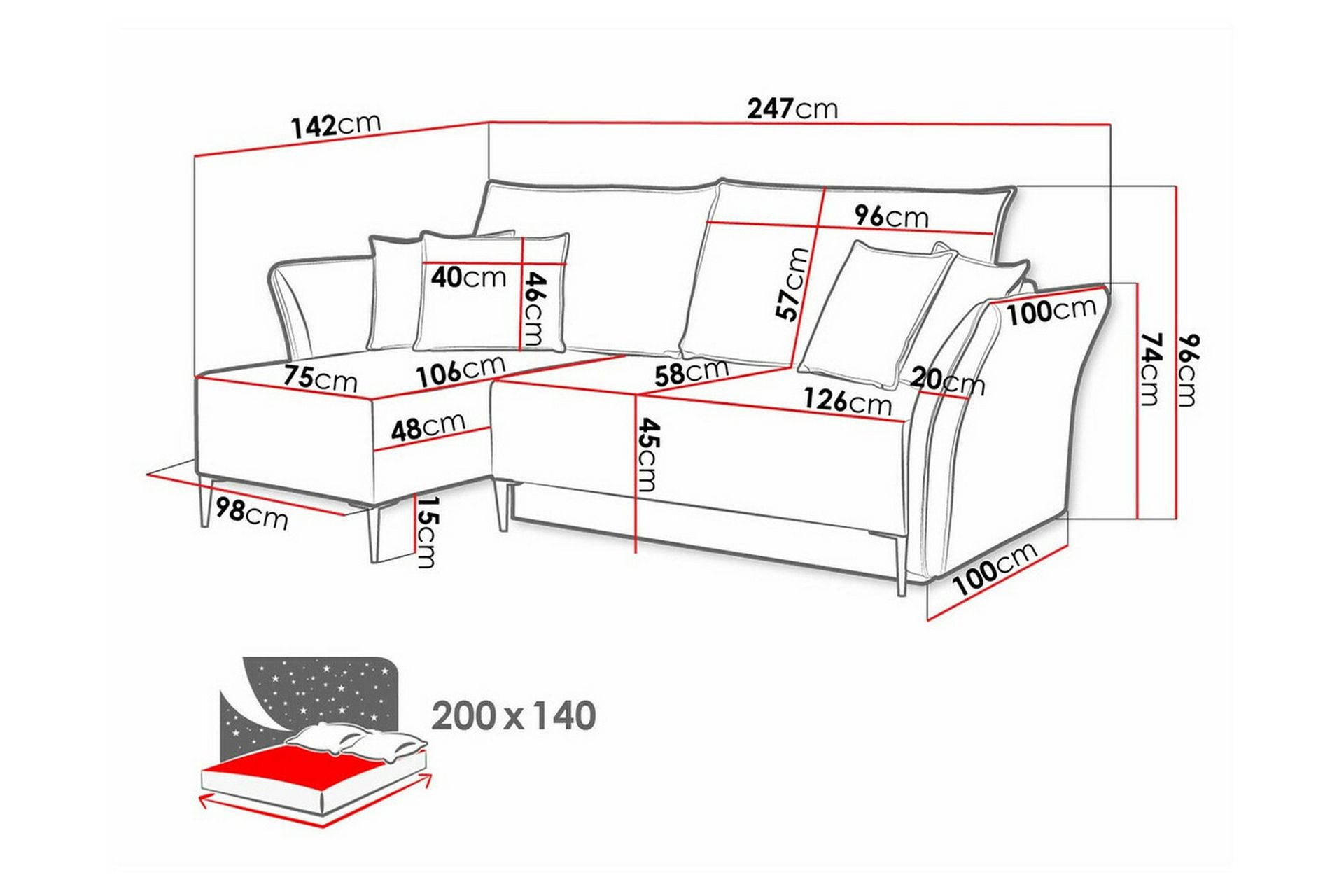 Staffin 3-seters Hjørnesovesofa - Beige - Møbler - Sofaer - Sovesofaer
