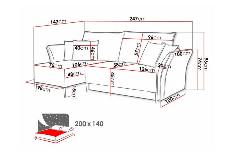Staffin 3-seters Hjørnesovesofa - Beige - Møbler - Sofaer - Sovesofaer