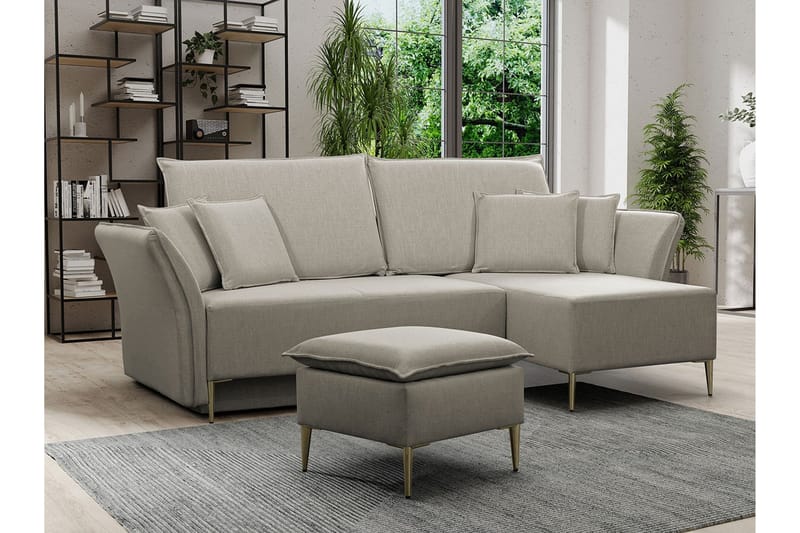 Staffin 3-seters Hjørnesovesofa - Beige - Møbler - Sofaer - Sovesofaer