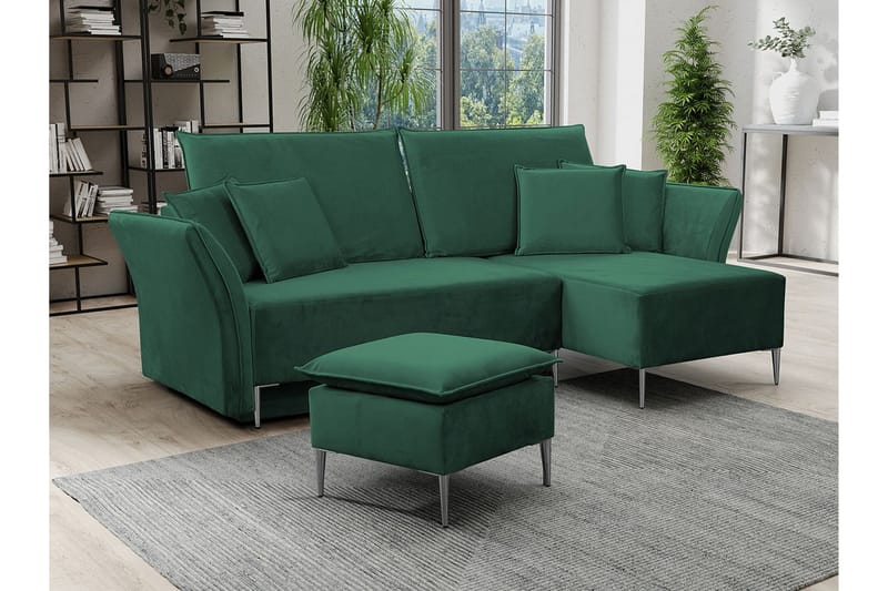 Staffin 3-seters Hjørnesovesofa - Grøn - Møbler - Sofaer - Sovesofaer