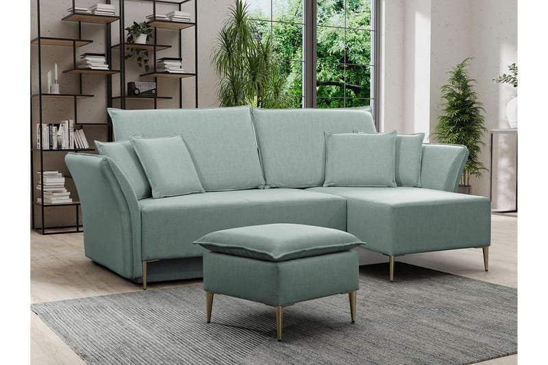 Staffin 3-seters Hjørnesovesofa - Lysegrønn - Møbler - Sofaer - Sovesofaer