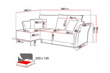 Staffin 3-seters Hjørnesovesofa - Lysegrønn/Grønn/Mynte - Møbler - Sofaer - Sovesofaer