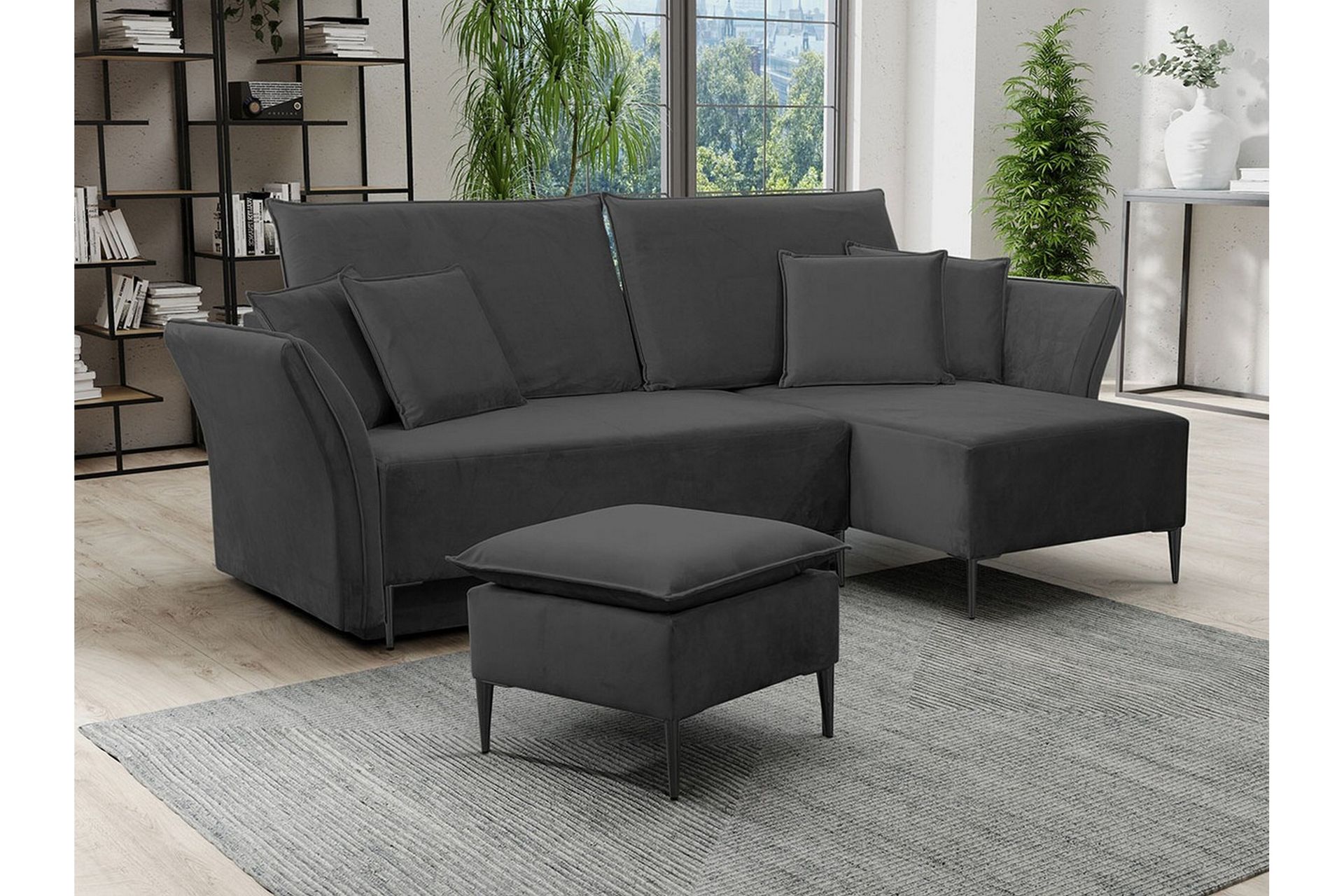 Staffin 3-seters Hjørnesovesofa - Mørkegrå - Møbler - Sofaer - Sovesofaer