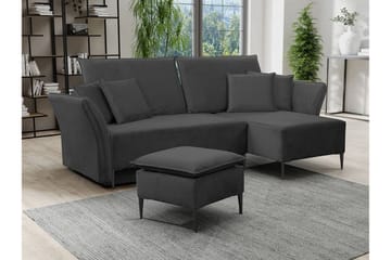 Staffin 3-seters Hjørnesovesofa - Mørkegrå - Møbler - Sofaer - Sovesofaer
