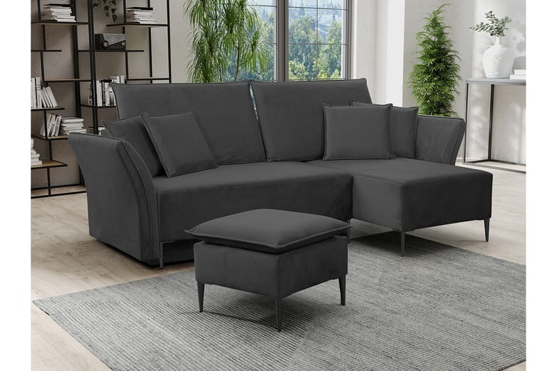 Staffin 3-seters Hjørnesovesofa - Mørkegrå - Møbler - Sofaer - Sovesofaer