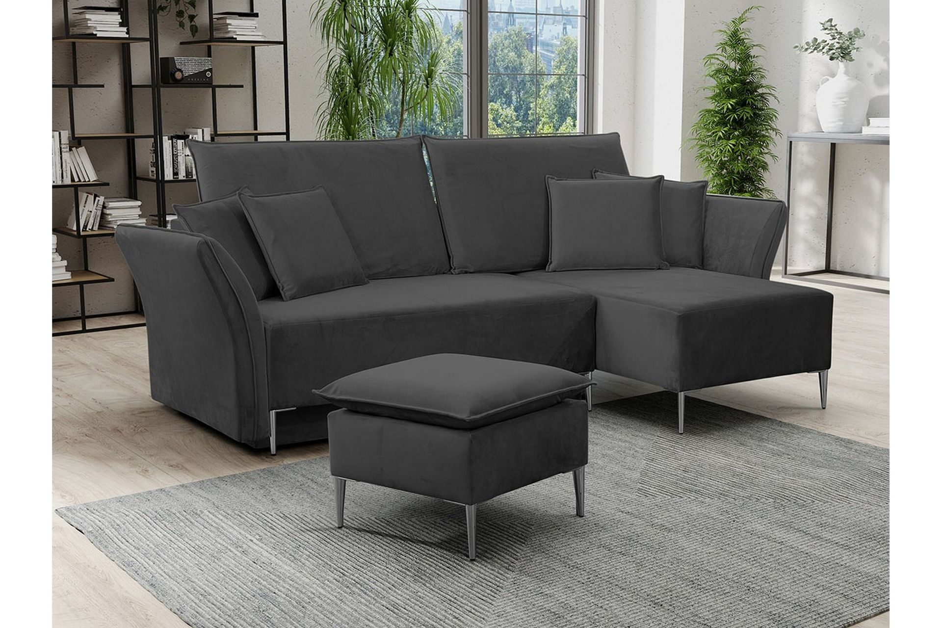 Staffin 3-seters Hjørnesovesofa - Mørkegrå - Møbler - Sofaer - Sovesofaer