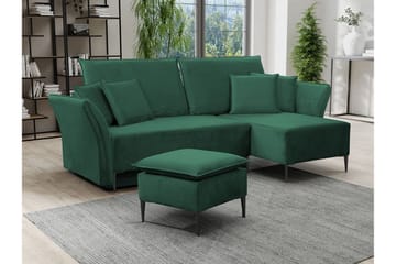 Staffin 3-seters Hjørnesovesofa - Mørkegrønn - Møbler - Sofaer - Sovesofaer