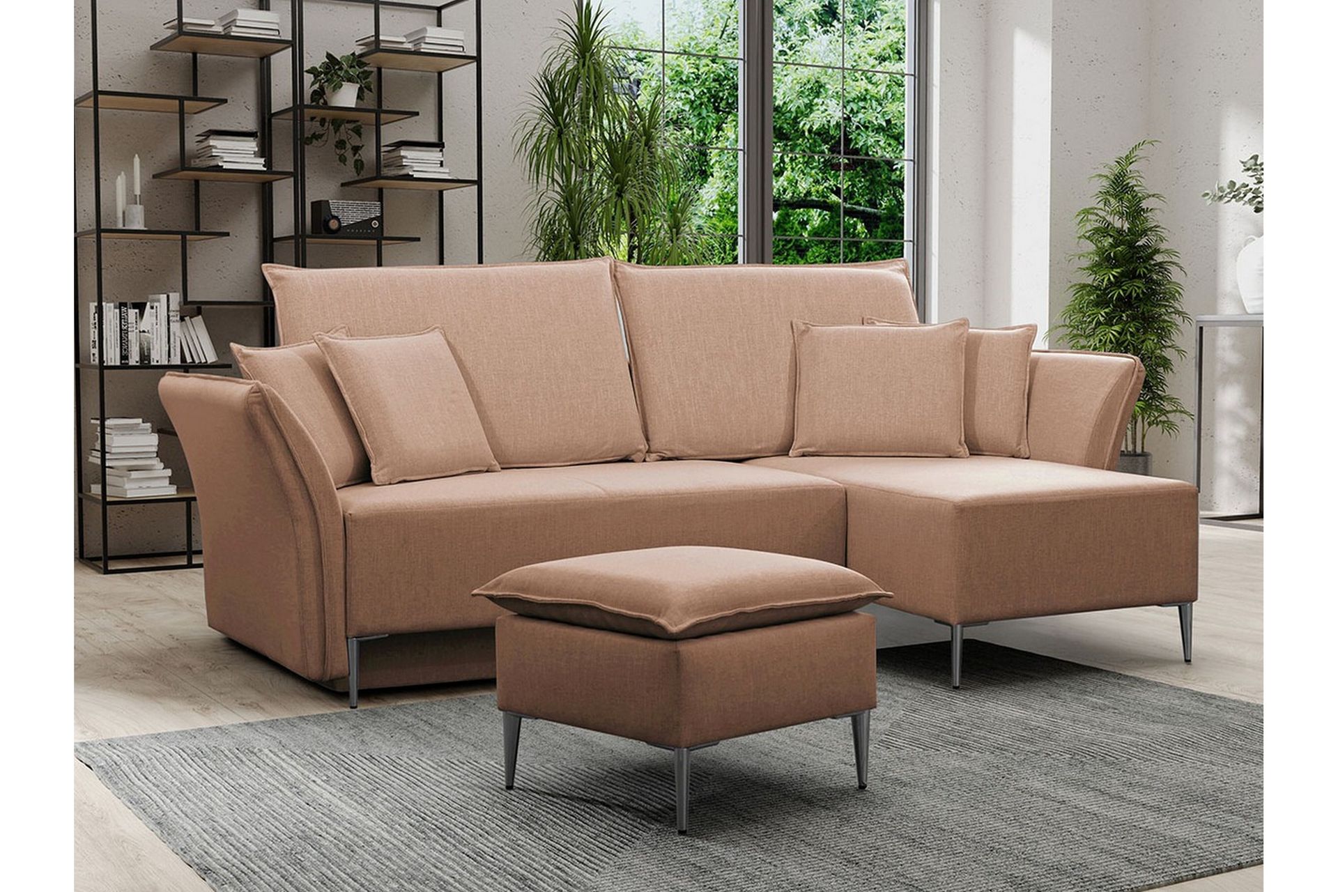 Staffin 3-seters Hjørnesovesofa - Rosa - Møbler - Sofaer - Sovesofaer